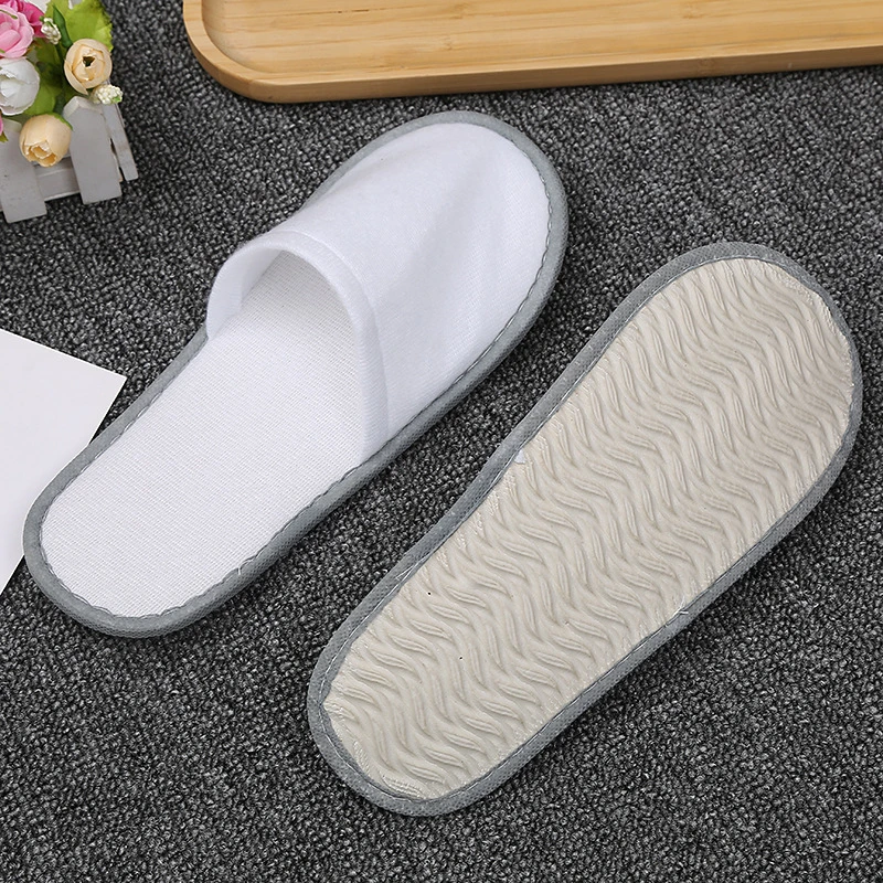 Custom Logo Closed Toe Printing Logo Disposable Hotel Slippers Hot Sale