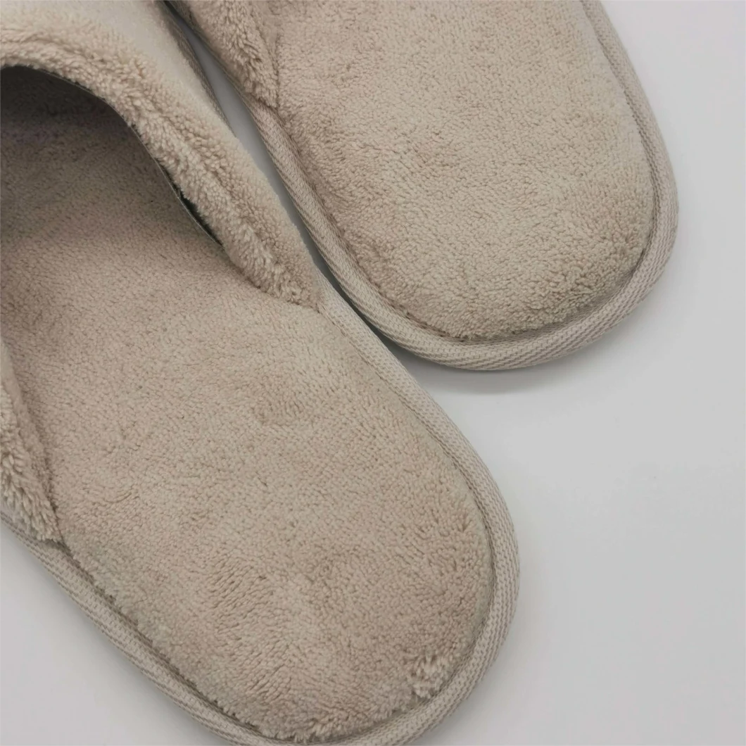 High Quality Professional Custom Luxury Terry Closed Toe Indoor Hotel Bedroom Slippers