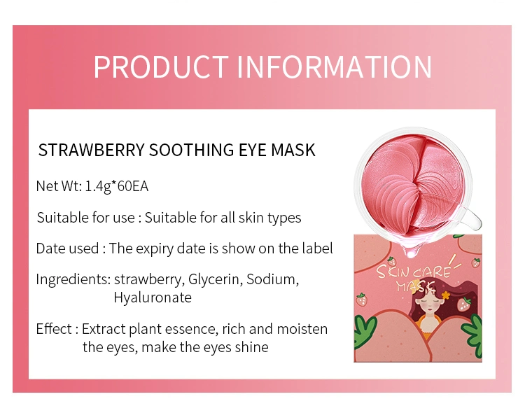 Manufacture Customized Organic Anti Wrinkle Dark Circle Hydrogel Eye Patch