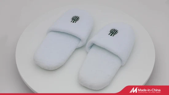 100% экологически чистые махровые хлопковые одноразовые тапочки с открытым носком для взрослых, гостиничные тапочки, авиационные тапочки